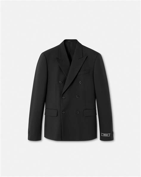 versace slim fit wool suit|Versace double breasted blazer.